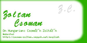 zoltan csoman business card